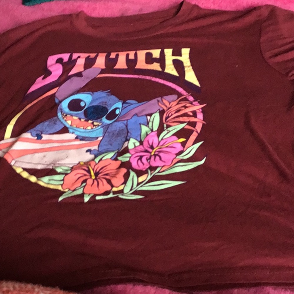 A Burgundy stitch Disney shirt
